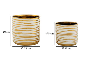 Vase Blom Weiß Gold 2er Set – Blumenvase Deko