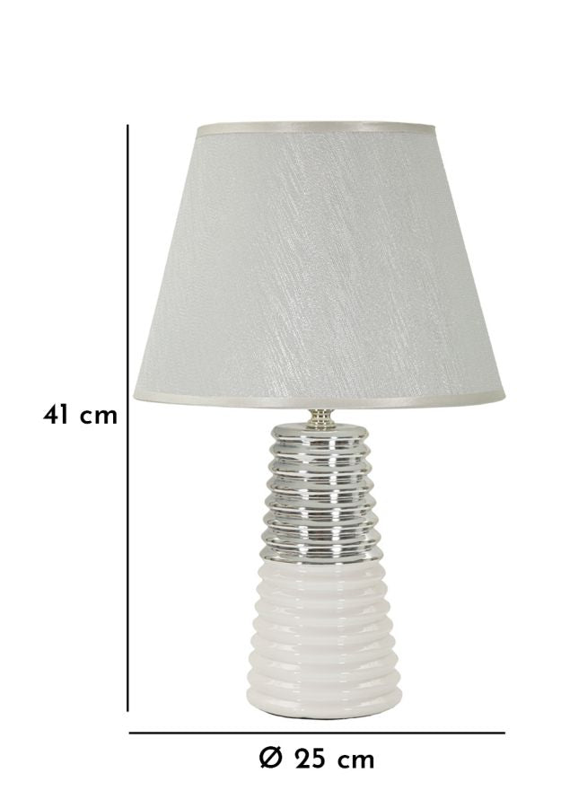 Tischlampe Candela Weiß Silber 41 cm – Tischleuchte