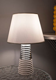 Tischlampe Candela Weiß Silber 41 cm – Tischleuchte
