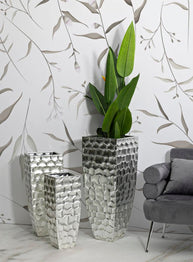 Bodenvase Argy Silber 3er Set 90,8 cm