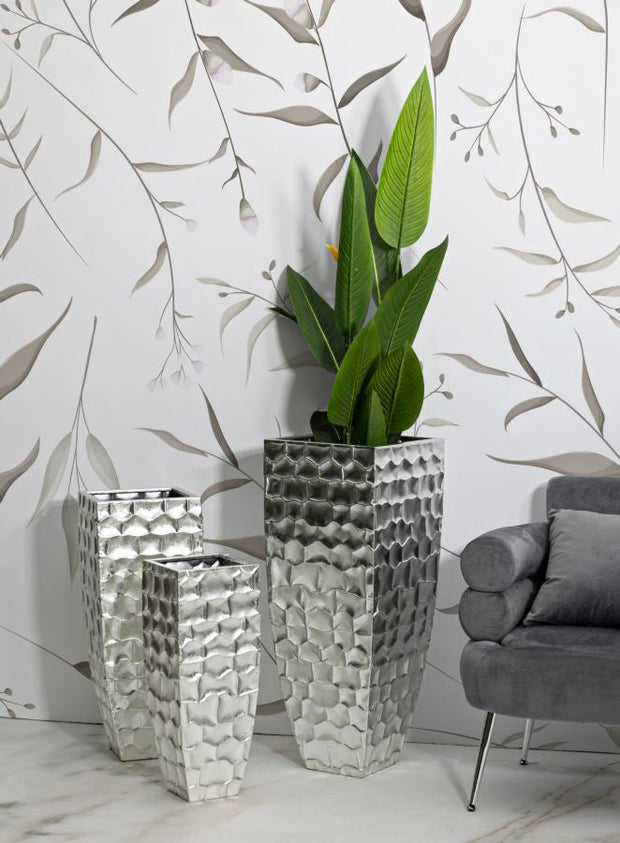 Bodenvase Argy Silber 3er Set 90,8 cm