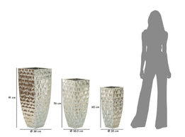 Bodenvase Argy Silber 3er Set 90,8 cm