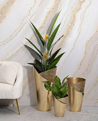 Bodenvase Flosty Gold 3er Set 75 cm