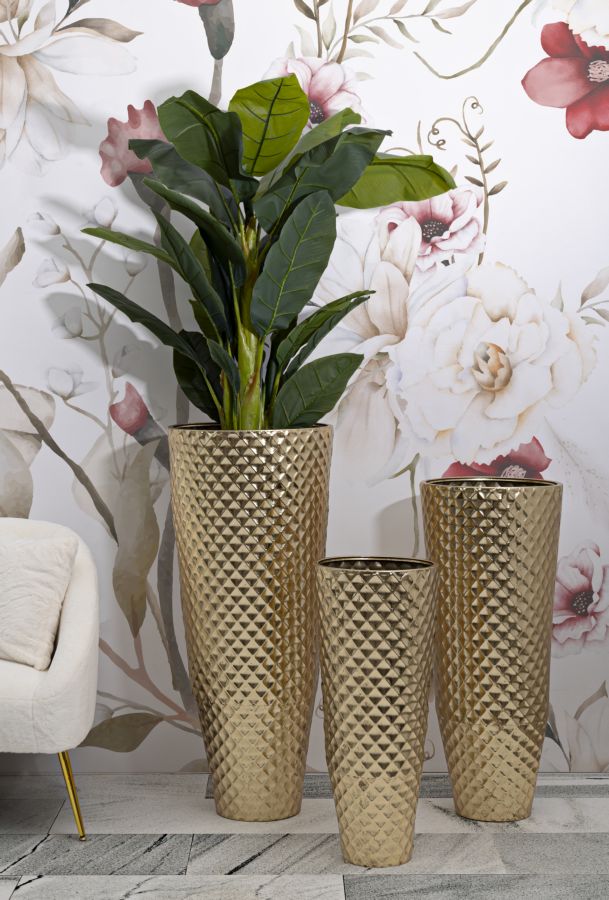 Bodenvase Glotty Gold 3er Set 110 cm