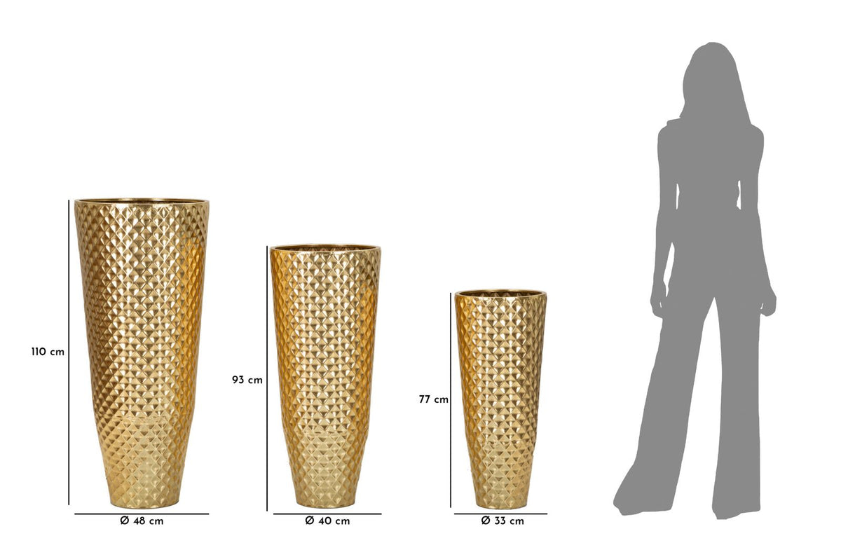 Bodenvase Glotty Gold 3er Set 110 cm