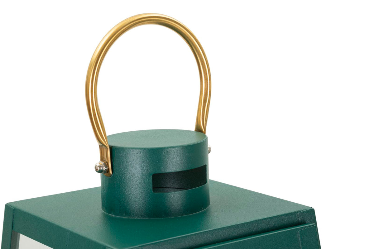 Laterne Set 2-teilig Grün Gold – Laterne Metall
