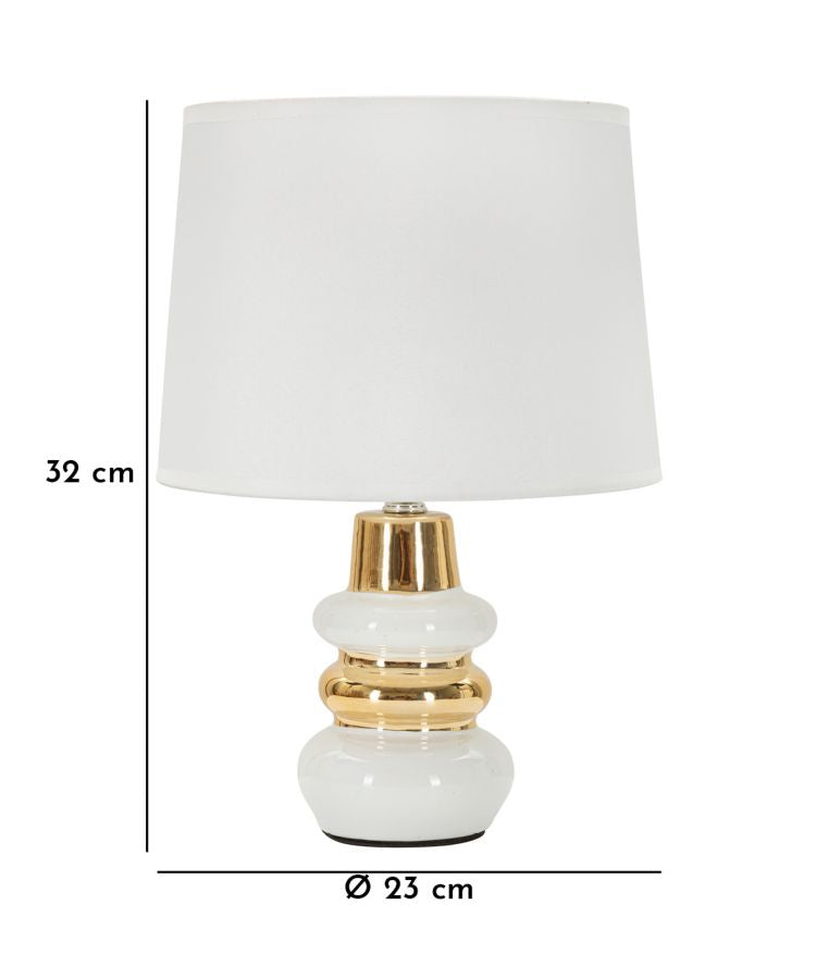 Tischlampe Liara Weiß Gold 32 cm – Tischleuchte