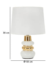 Tischlampe Liara Weiß Gold 32 cm – Tischleuchte