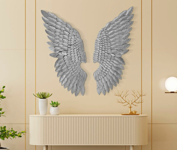 Wandpaneel Flügel Silber – Wanddeko