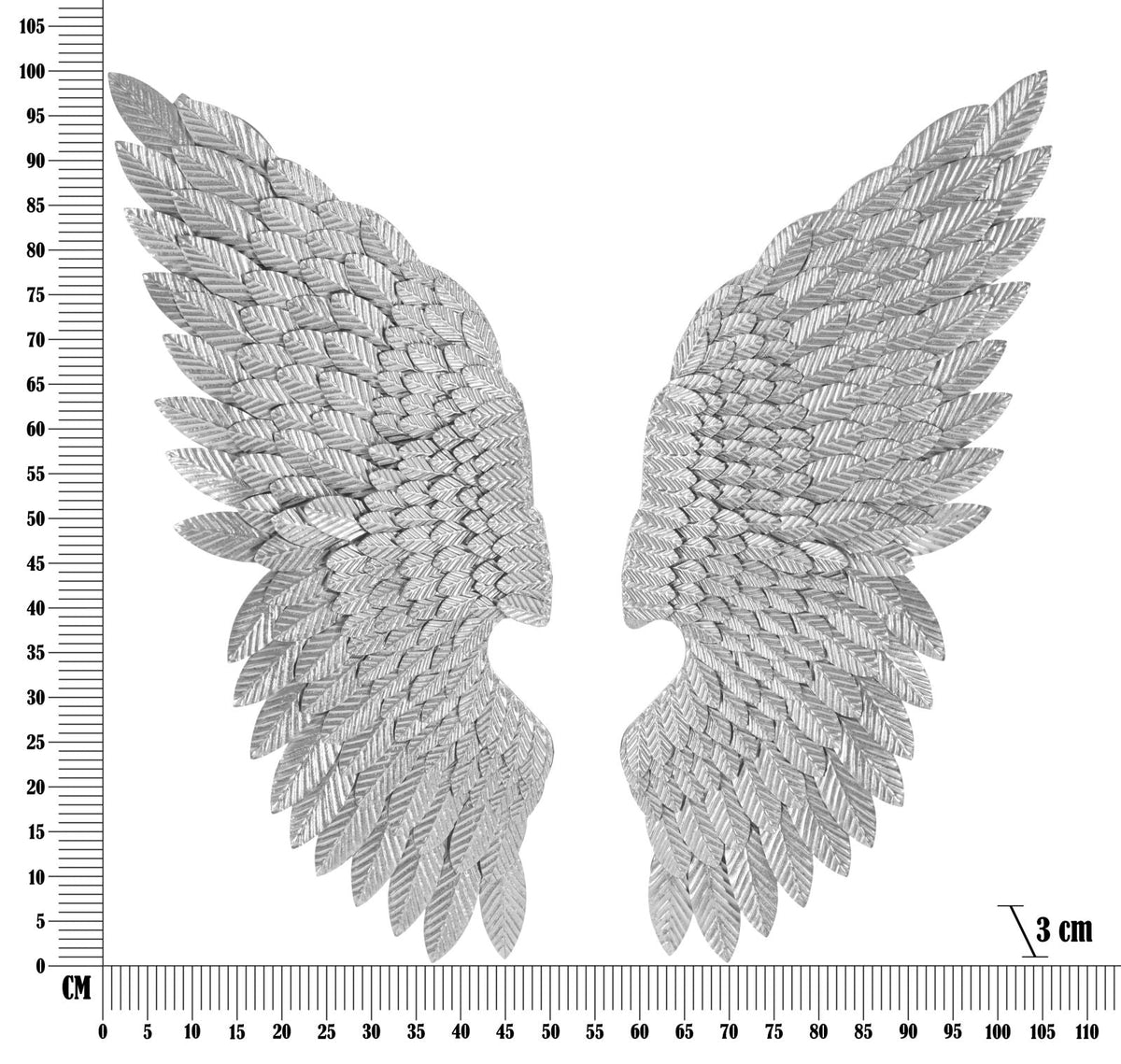 Wandpaneel Flügel Silber – Wanddeko