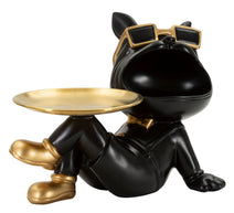 Dekofigur Hund Buddy Schwarz Gold 18,5 cm mit Sonnenbrille – Tierfigur
