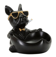 Dekofigur Hund mit Schale Gold – Tierfigur