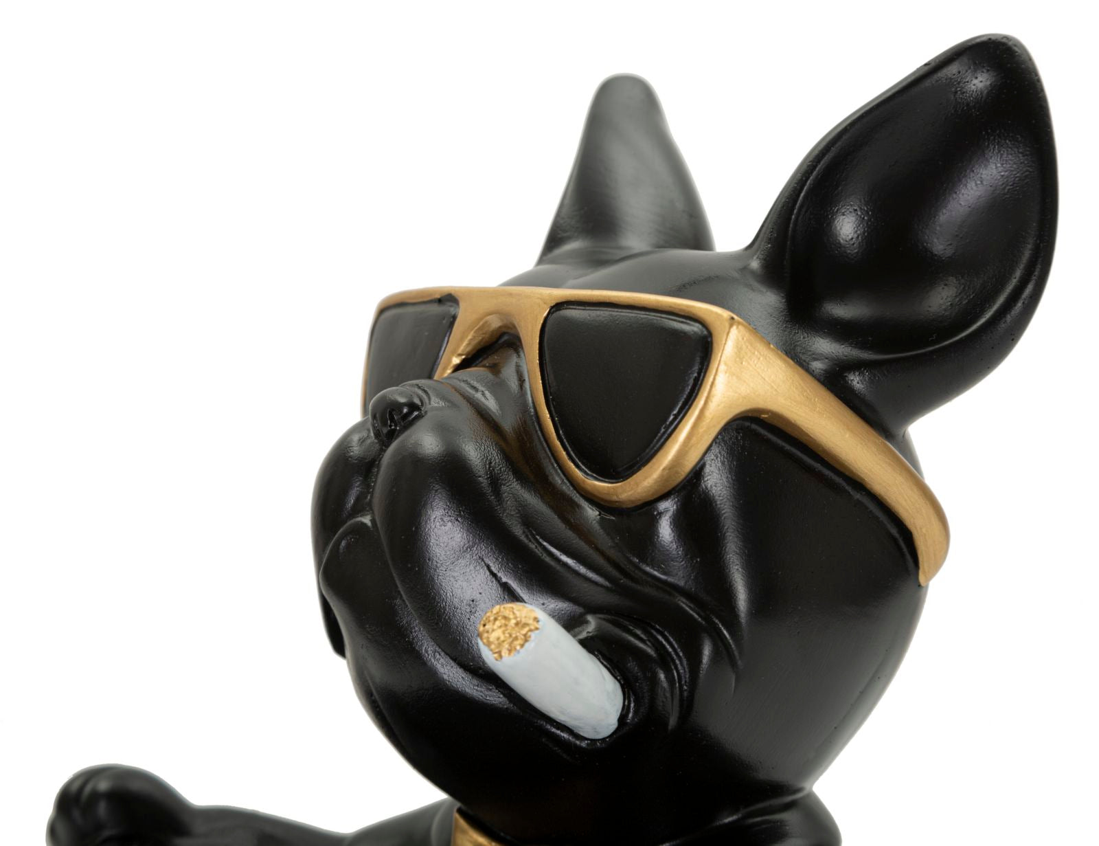 Dekofigur Hund mit Schale Gold – Tierfigur