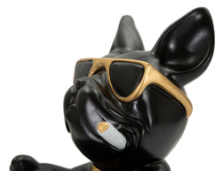 Dekofigur Hund mit Schale Gold – Tierfigur