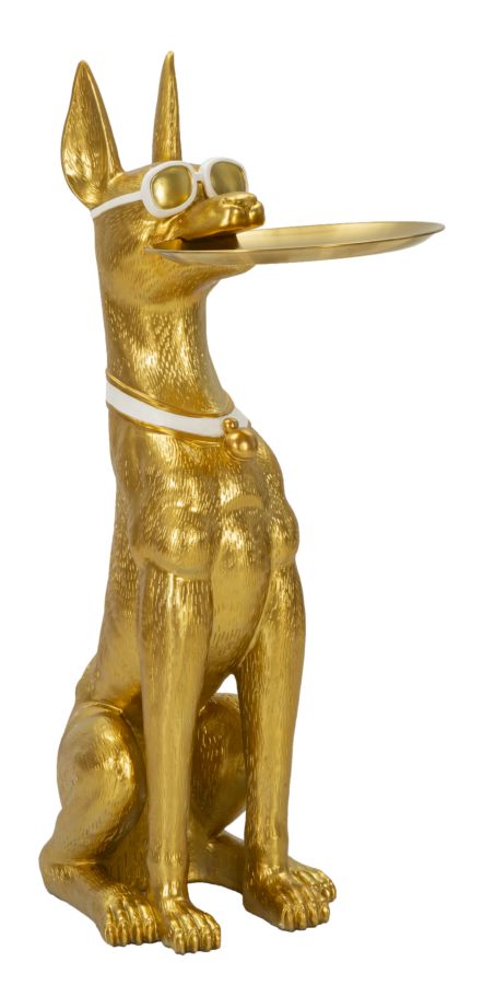 Dekofigur Pitbull Gold 91 cm – Tierfigur