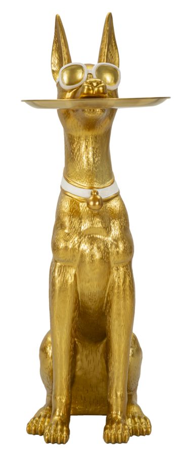 Dekofigur Pitbull Gold 91 cm – Tierfigur