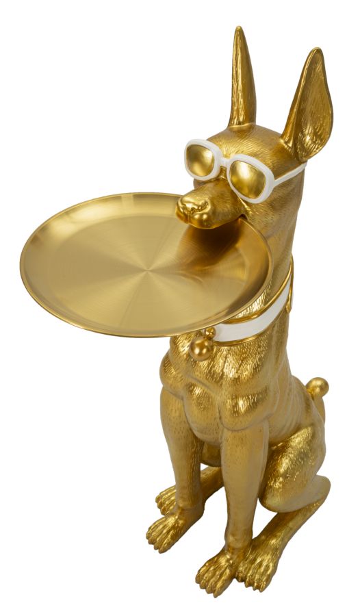 Dekofigur Pitbull Gold 91 cm – Tierfigur