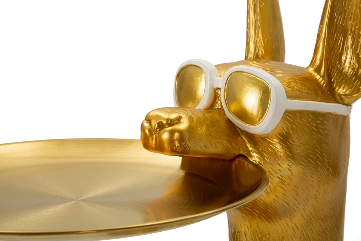 Dekofigur Pitbull Gold 91 cm – Tierfigur