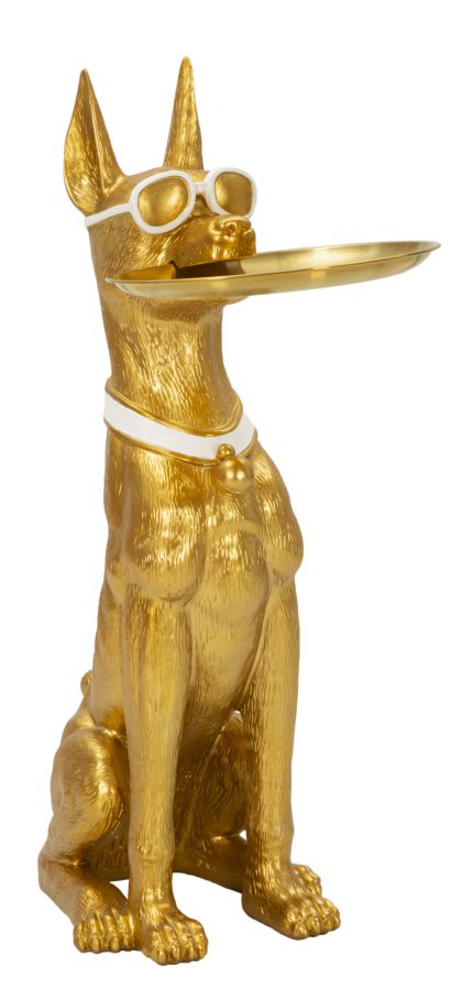 Dekofigur Pitbull Gold 74 cm – Tierfigur