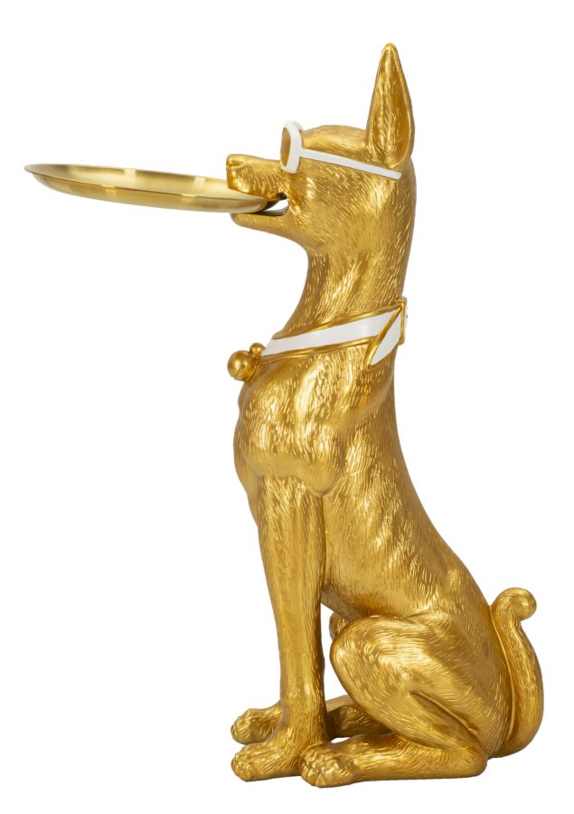 Dekofigur Pitbull Gold 74 cm – Tierfigur