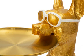 Dekofigur Pitbull Gold 74 cm – Tierfigur