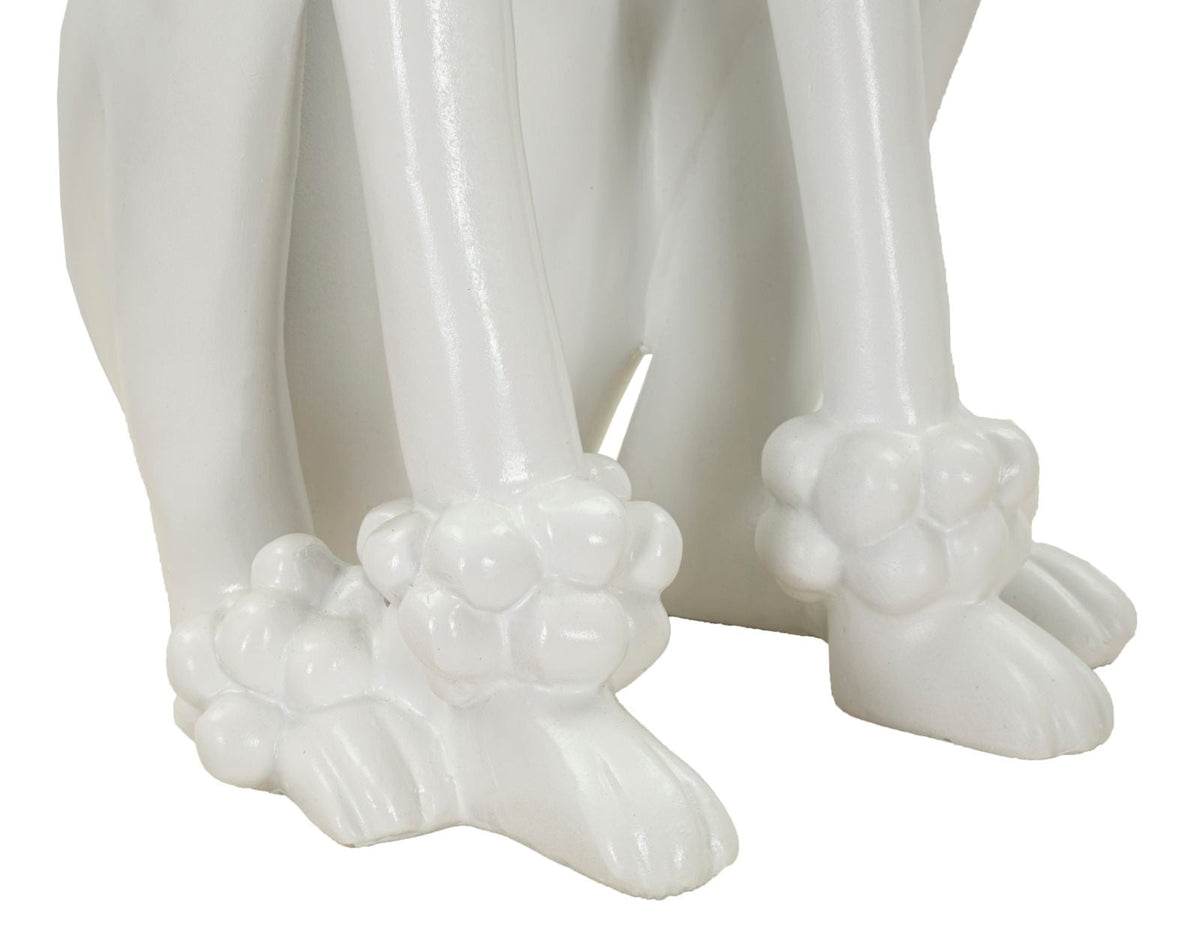 Dekofigur Pudel Sitzend Weiß – Tierfigur
