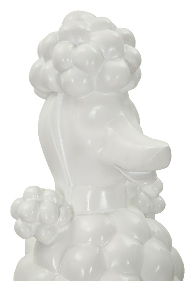 Dekofigur Pudel Sitzend Weiß – Tierfigur