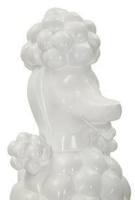 Dekofigur Pudel Sitzend Weiß – Tierfigur
