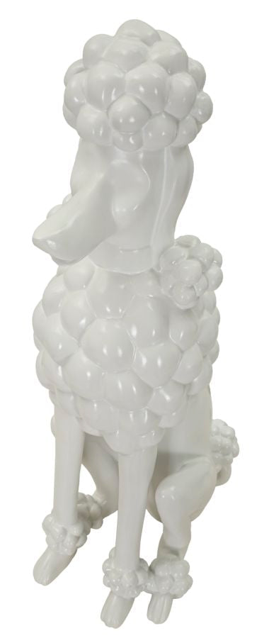 Dekofigur Pudel Sitzend Weiß – Tierfigur