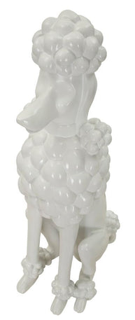 Dekofigur Pudel Sitzend Weiß – Tierfigur