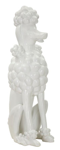 Dekofigur Pudel Sitzend Weiß – Tierfigur