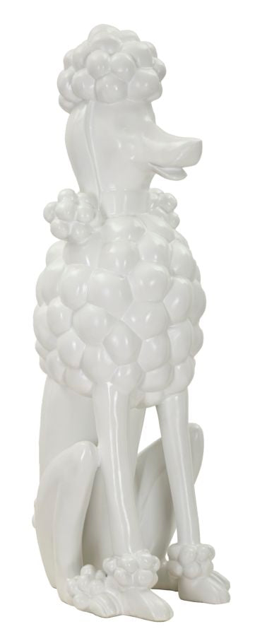 Dekofigur Pudel Sitzend Weiß – Tierfigur