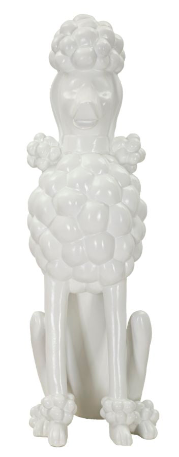 Dekofigur Pudel Sitzend Weiß – Tierfigur