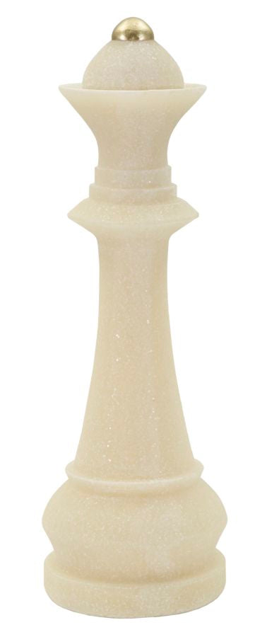 Schachfigur Dame Weiß Gold – Schach Deko