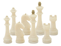 Schachfiguren Set Weiß Gold 9,2 cm – Schach Deko