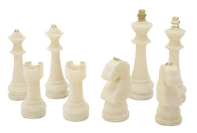 Schachfiguren Set Weiß Gold 9,2 cm – Schach Deko