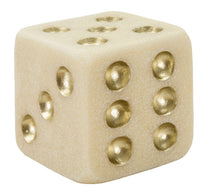 Dekofigur Würfel Weiß Gold 12 cm – Skulptur Deko
