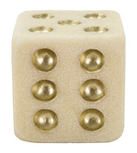 Dekofigur Würfel Weiß Gold 12 cm – Skulptur Deko