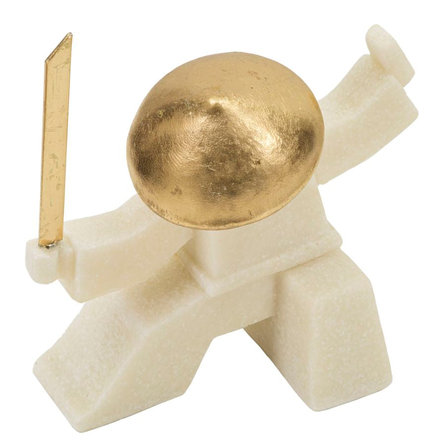 Samurai Oda Weiß Gold 18,5 cm – Skulptur Deko