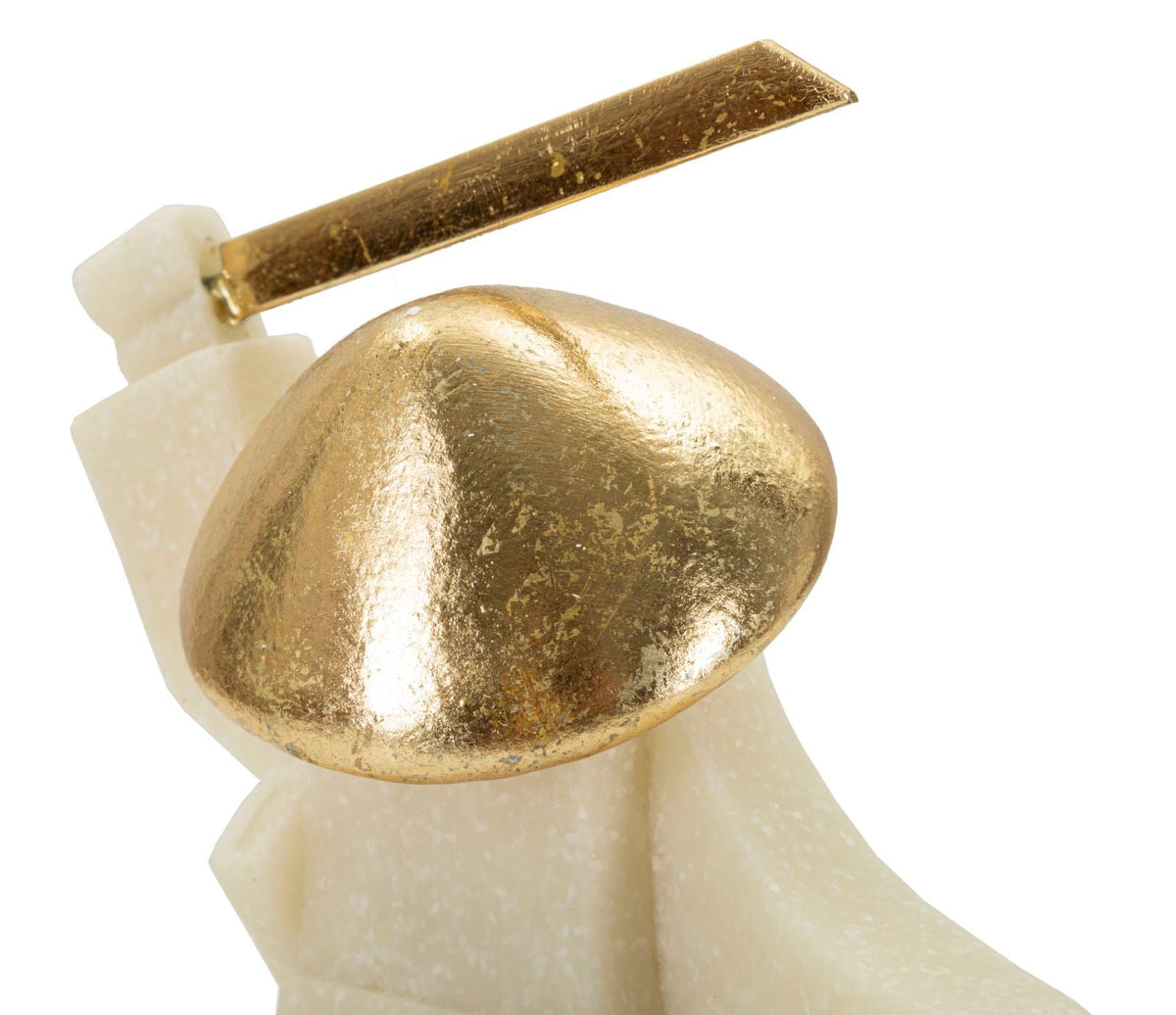 Samurai Oda Weiß Gold 18 cm – Skulptur Deko