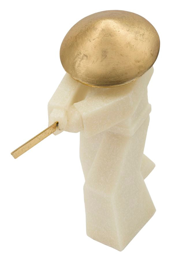 Samurai Toku Weiß Gold 30 cm – Skulptur Deko