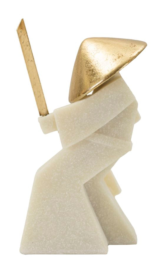 Samurai Toku Weiß Gold 24,5 cm – Skulptur Deko