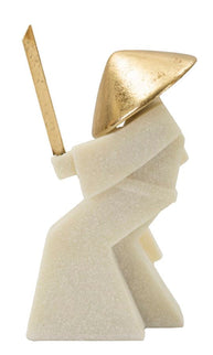 Samurai Toku Weiß Gold 24,5 cm – Skulptur Deko