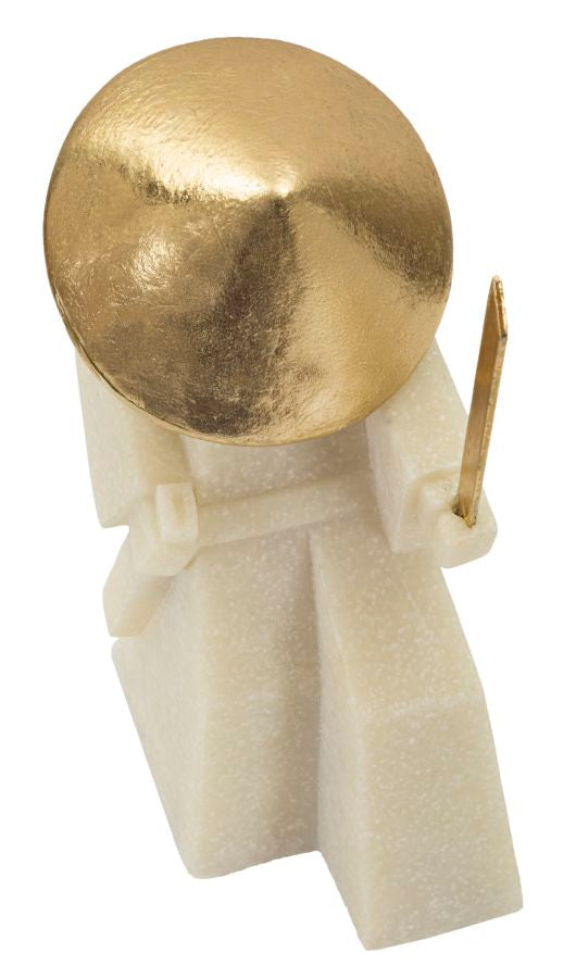 Samurai Toku Weiß Gold 24,5 cm – Skulptur Deko