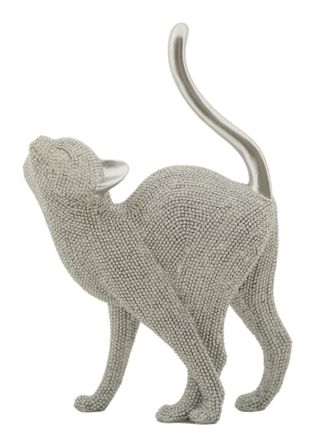 Dekofigur Katze Silber – Tierfigur