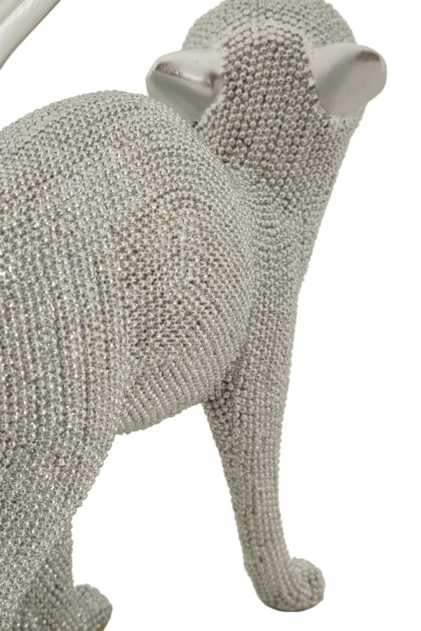 Dekofigur Katze Silber – Tierfigur