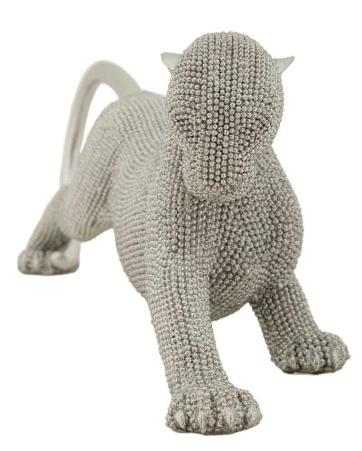 Dekofigur Panther Silber – Tierfigur