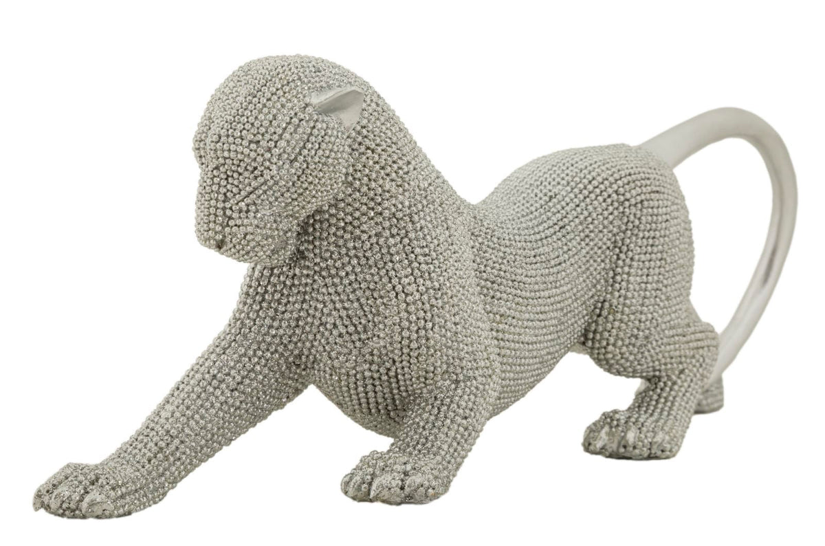 Dekofigur Panther Silber – Tierfigur