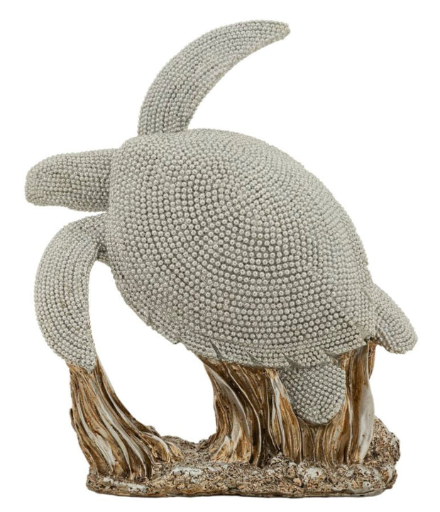 Dekofigur Schildkröte Silber – Tierfigur