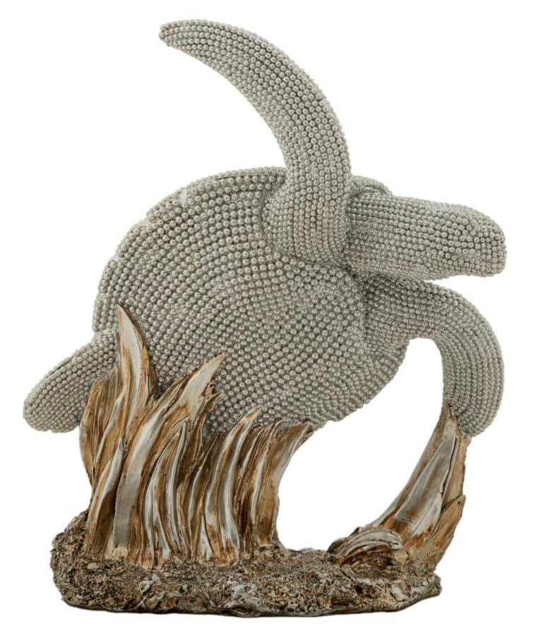 Dekofigur Schildkröte Silber – Tierfigur
